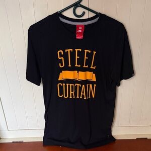 NFL Nike Black and gold Pittsburgh Steelers steel curtain t-shirt